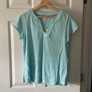 Boden linen Pom-Pom tee, NWT!